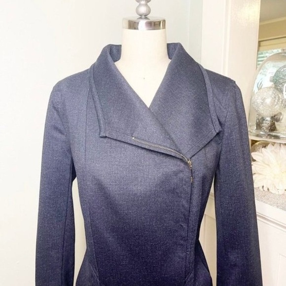 Tommy Hilfiger Denim Moto Zip Blazer Jacket Navy Blue Size 10 - Picture 3 of 10